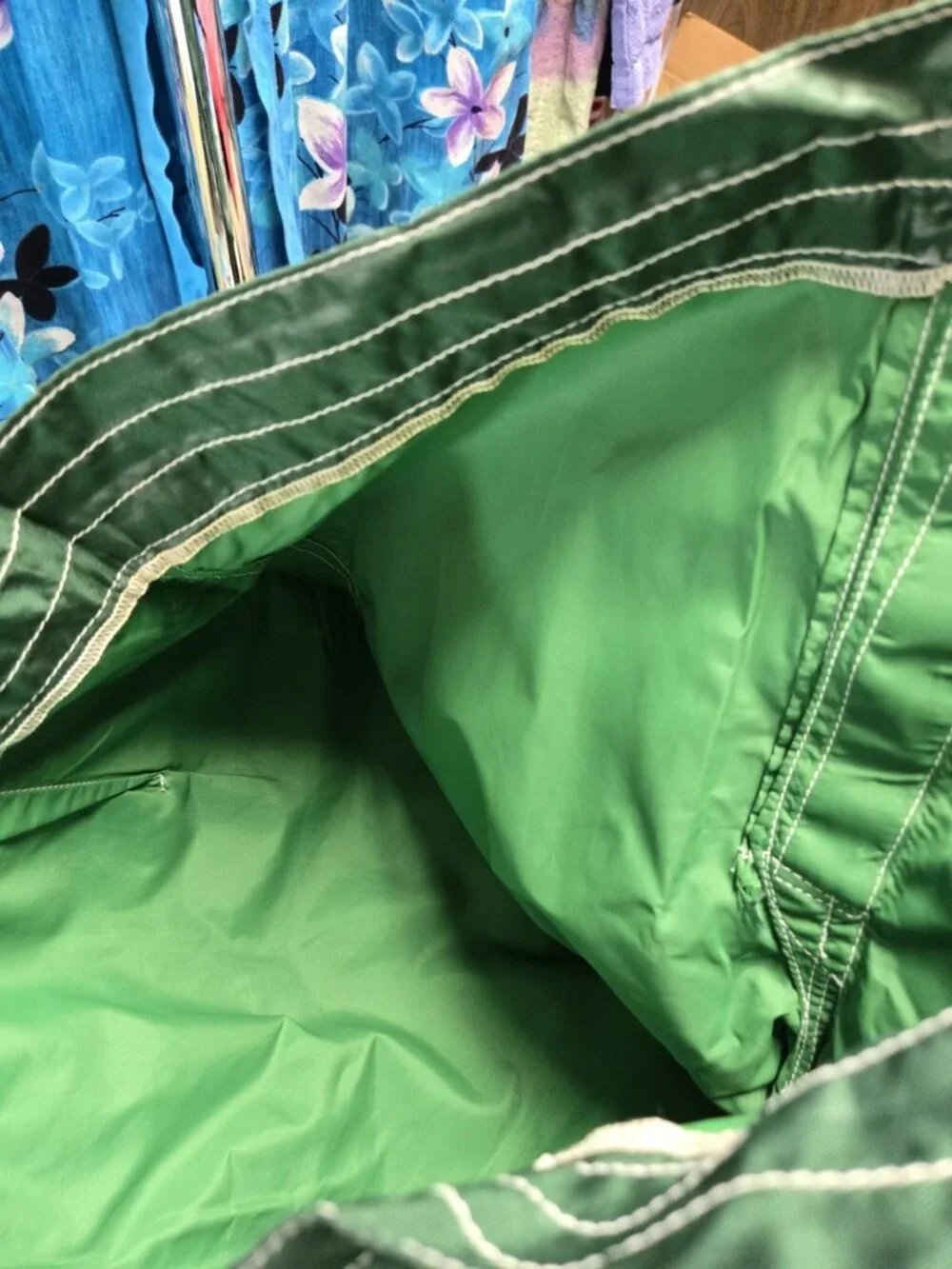 Birdwell Beach Briches Mens Green Swim Trunks Surf California EUC